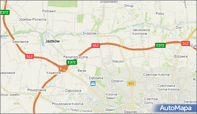 mapa Natalin gmina Jastków, Natalin gmina Jastków na mapie Targeo