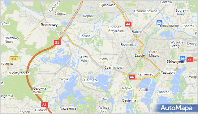 mapa Pławy, Pławy na mapie Targeo