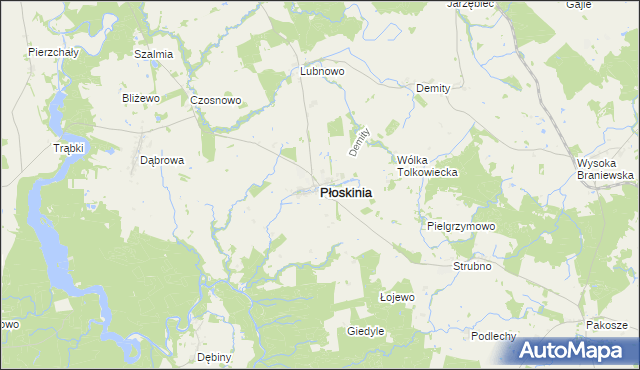 mapa Płoskinia, Płoskinia na mapie Targeo