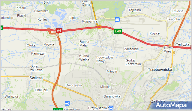 mapa Pogwizdów Nowy, Pogwizdów Nowy na mapie Targeo