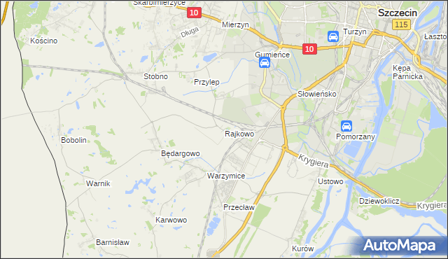 mapa Rajkowo, Rajkowo na mapie Targeo