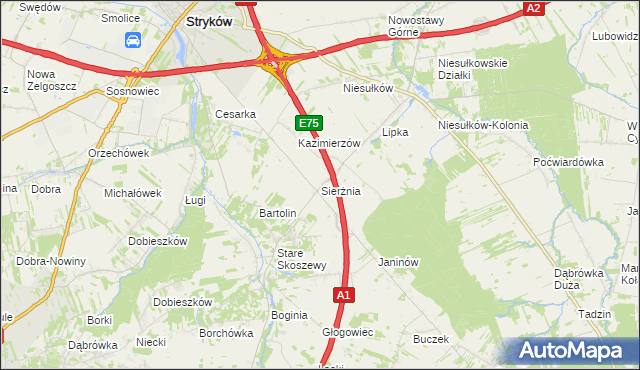 mapa Sierżnia, Sierżnia na mapie Targeo