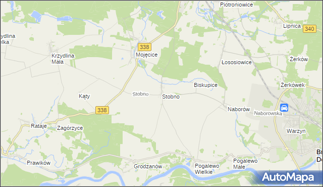 mapa Stobno gmina Wołów, Stobno gmina Wołów na mapie Targeo