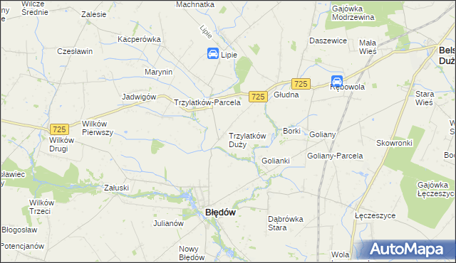 mapa Trzylatków Duży, Trzylatków Duży na mapie Targeo