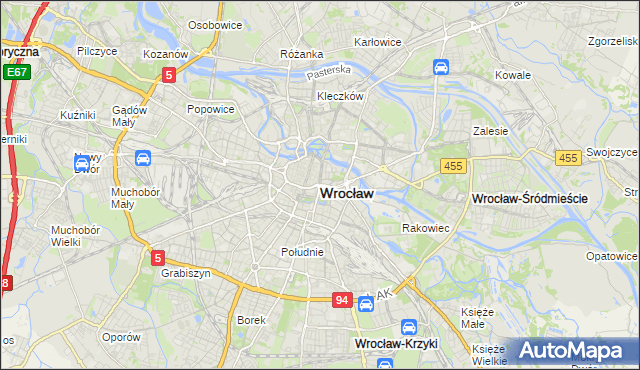 mapa Wrocławia, Wrocław na mapie Targeo