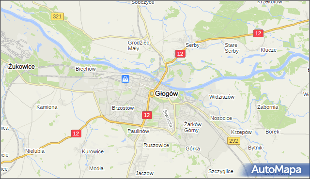 mapa Głogów, Głogów na mapie Targeo