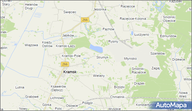 mapa Strumyk gmina Kramsk, Strumyk gmina Kramsk na mapie Targeo