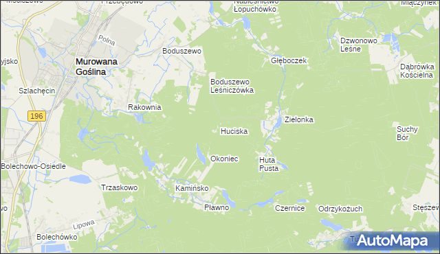 mapa Huciska, Huciska na mapie Targeo