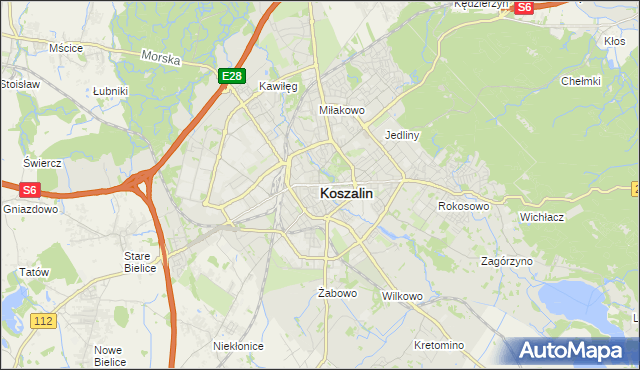 mapa Koszalina, Koszalin na mapie Targeo