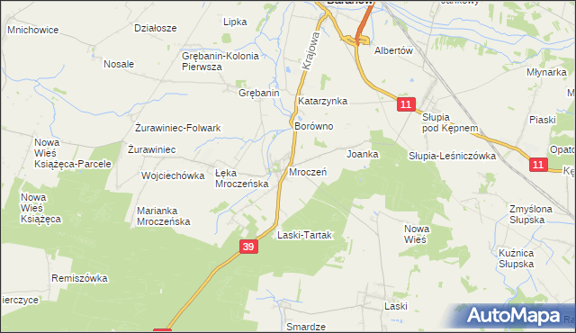mapa Mroczeń, Mroczeń na mapie Targeo