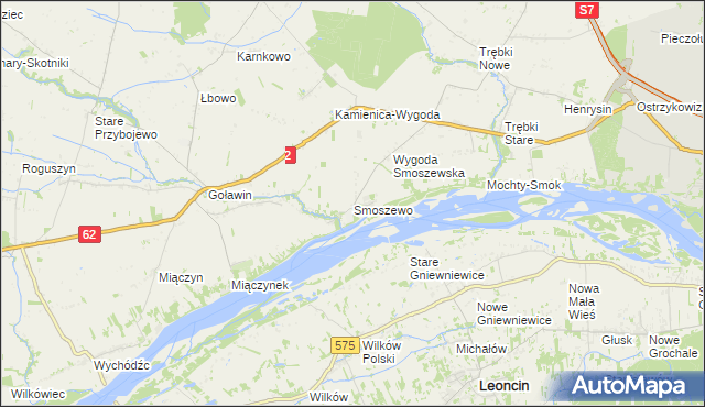 mapa Smoszewo, Smoszewo na mapie Targeo