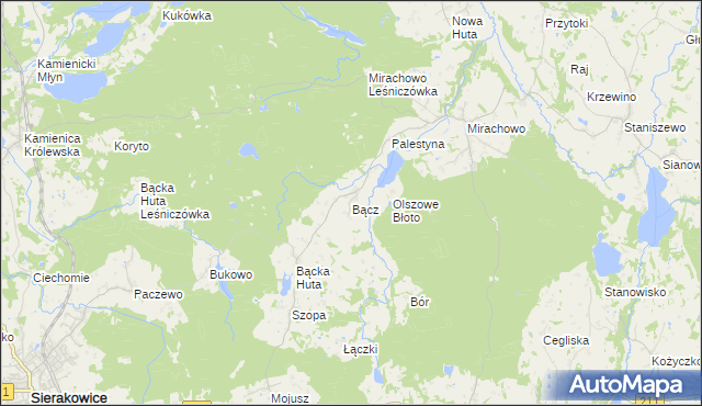 mapa Bącz, Bącz na mapie Targeo