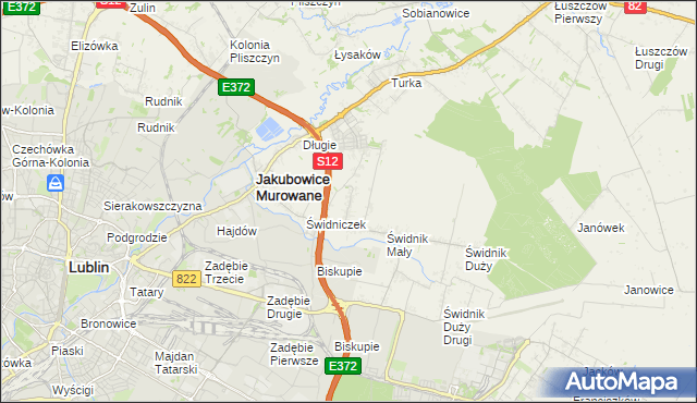 mapa Biskupie-Kolonia gmina Wólka, Biskupie-Kolonia gmina Wólka na mapie Targeo