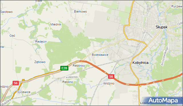 mapa Bolesławice gmina Kobylnica, Bolesławice gmina Kobylnica na mapie Targeo