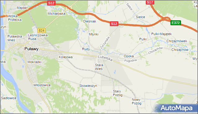 mapa Końskowola, Końskowola na mapie Targeo