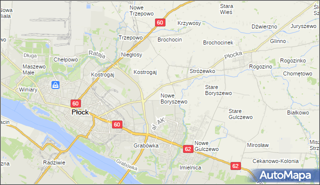mapa Nowe Boryszewo, Nowe Boryszewo na mapie Targeo