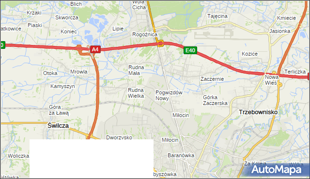 mapa Pogwizdów Nowy, Pogwizdów Nowy na mapie Targeo