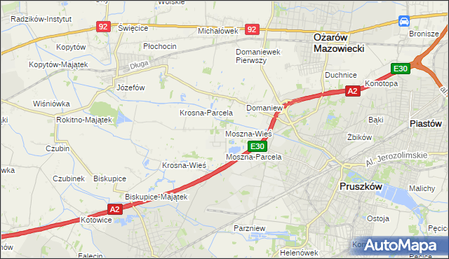 mapa Moszna-Wieś, Moszna-Wieś na mapie Targeo