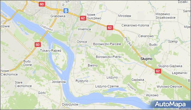 mapa Borowiczki-Pieńki, Borowiczki-Pieńki na mapie Targeo
