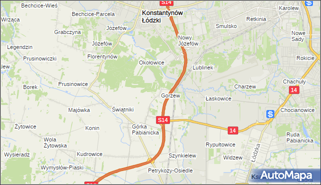 mapa Gorzew, Gorzew na mapie Targeo