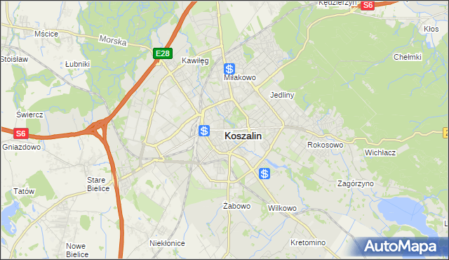 mapa Koszalina, Koszalin na mapie Targeo