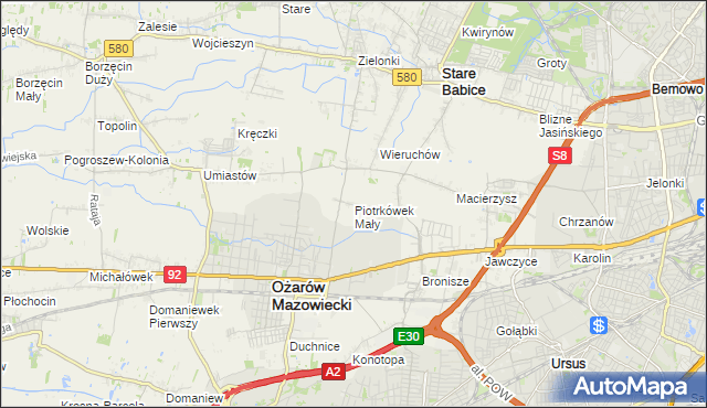 mapa Piotrkówek Mały, Piotrkówek Mały na mapie Targeo