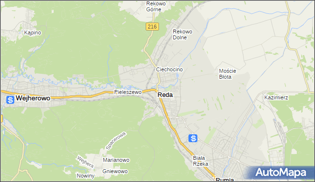 mapa Reda, Reda na mapie Targeo