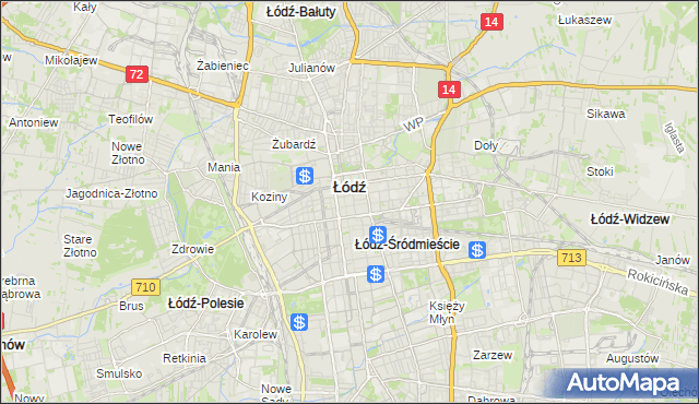 mapa Śródmieście gmina Łódź, Śródmieście gmina Łódź na mapie Targeo