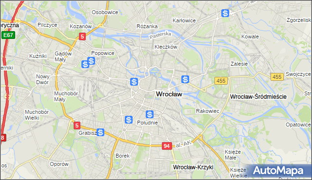 mapa Wrocławia, Wrocław na mapie Targeo