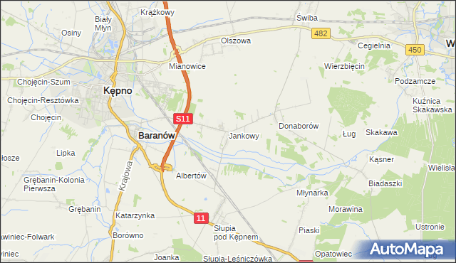 mapa Jankowy, Jankowy na mapie Targeo