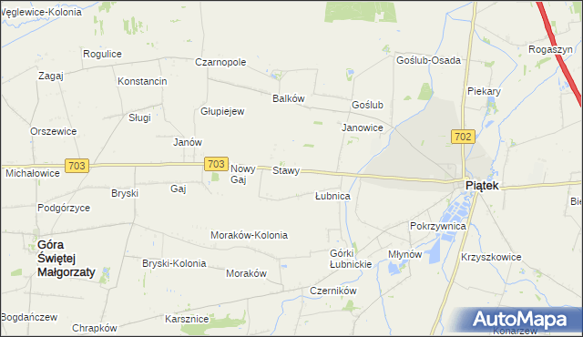 mapa Janówek gmina Piątek, Janówek gmina Piątek na mapie Targeo
