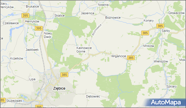 mapa Kalinowice Dolne, Kalinowice Dolne na mapie Targeo