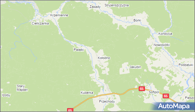 mapa Kołodno, Kołodno na mapie Targeo