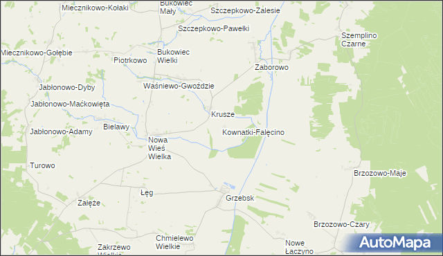 mapa Kownatki-Falęcino, Kownatki-Falęcino na mapie Targeo