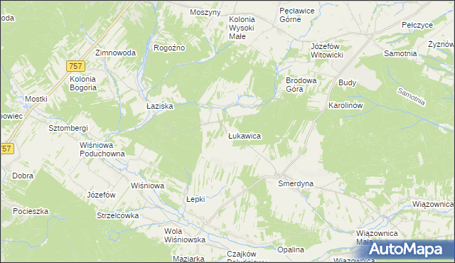 mapa Łukawica gmina Staszów, Łukawica gmina Staszów na mapie Targeo