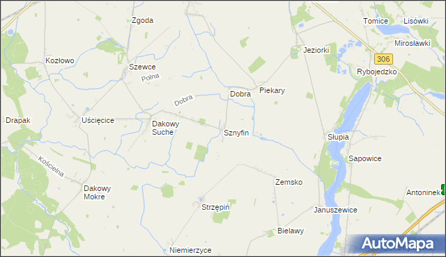 mapa Sznyfin, Sznyfin na mapie Targeo