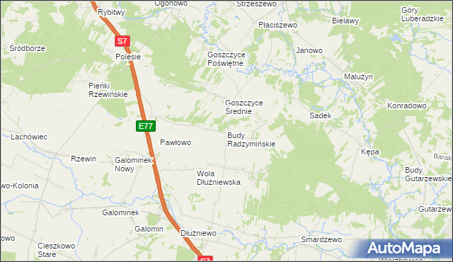 mapa Budy Radzymińskie, Budy Radzymińskie na mapie Targeo