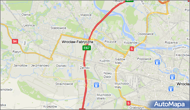 mapa Fabryczna, Fabryczna na mapie Targeo
