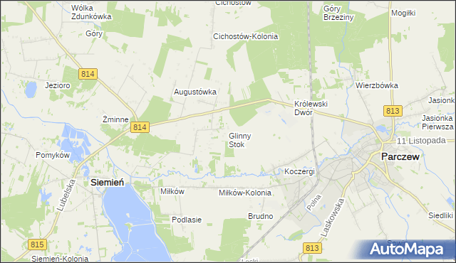 mapa Glinny Stok, Glinny Stok na mapie Targeo