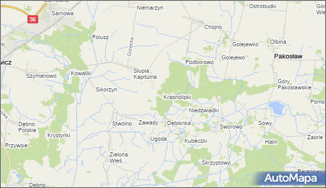 mapa Krasnolipki, Krasnolipki na mapie Targeo
