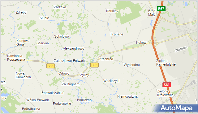 mapa Przebród, Przebród na mapie Targeo