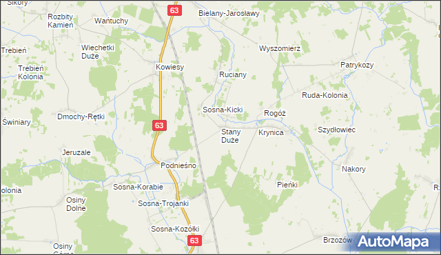 mapa Stany Duże, Stany Duże na mapie Targeo