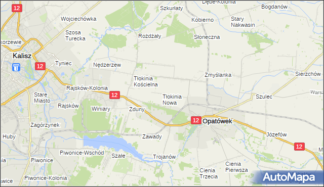 mapa Tłokinia Nowa, Tłokinia Nowa na mapie Targeo