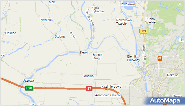mapa Bielnik Drugi, Bielnik Drugi na mapie Targeo