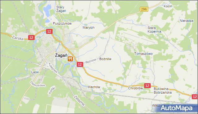 mapa Bożnów, Bożnów na mapie Targeo