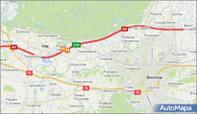 mapa Cikowice, Cikowice na mapie Targeo