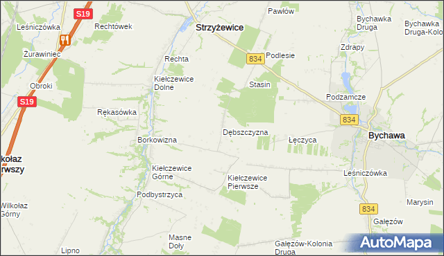 mapa Dębszczyzna, Dębszczyzna na mapie Targeo