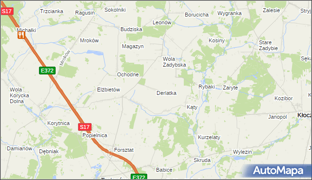 mapa Derlatka, Derlatka na mapie Targeo