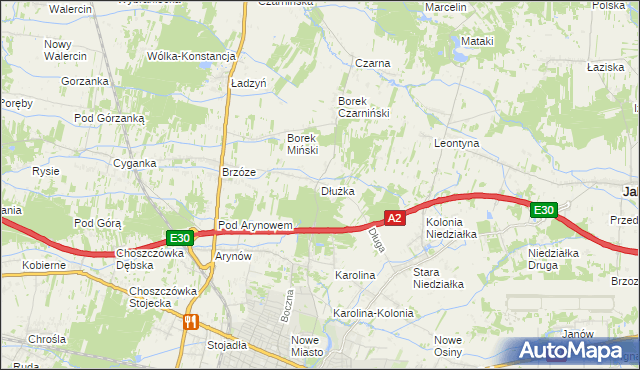mapa Dłużka, Dłużka na mapie Targeo