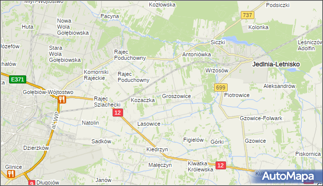 mapa Groszowice, Groszowice na mapie Targeo